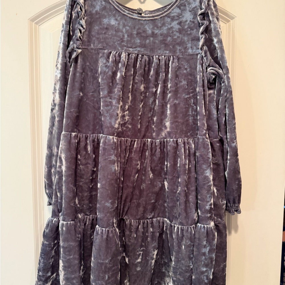 Cat & Jack Velvet Gray Kids Dress — 040826